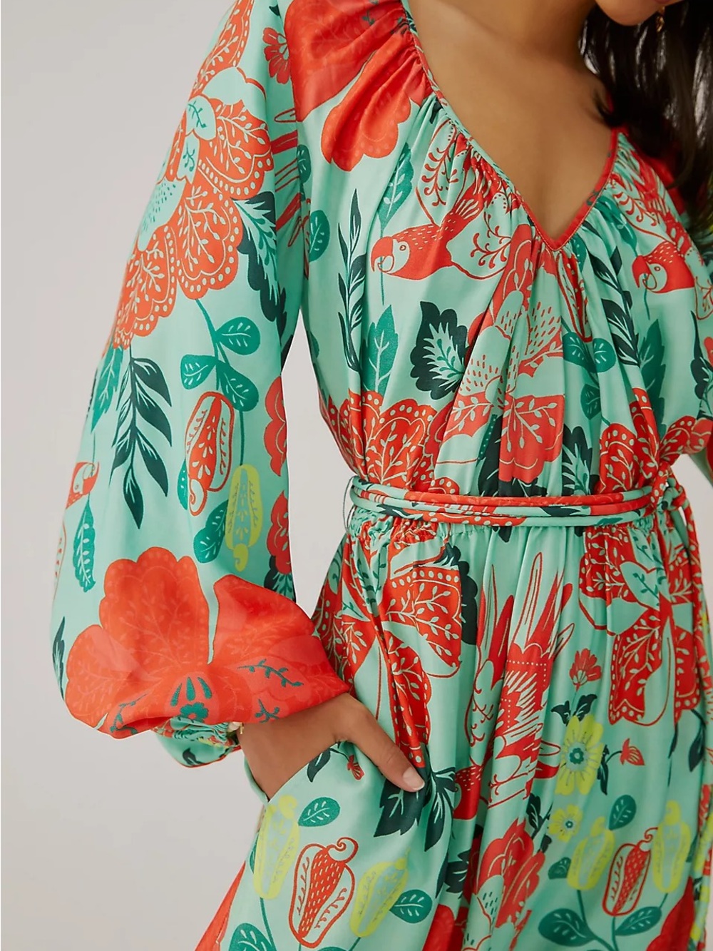 Farm Rio x Anthropologie Poppy Print Maxi Dress size XS - Picture 2 of 11